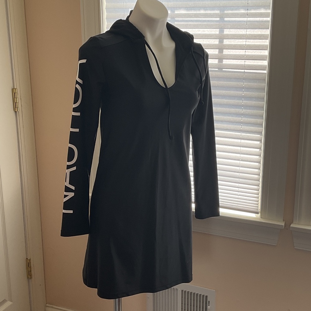 Black Long Sleeve Hooded Dress